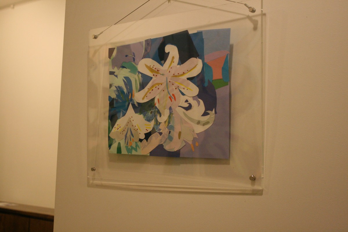 紙のコラージュ（百合）